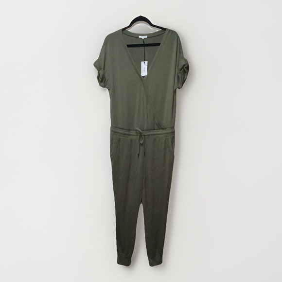 Z Supply Pants - NWT Z SUPPLY THE WRAP FRONT JUMPSUIT Olive Green Medium With‎ Pockets